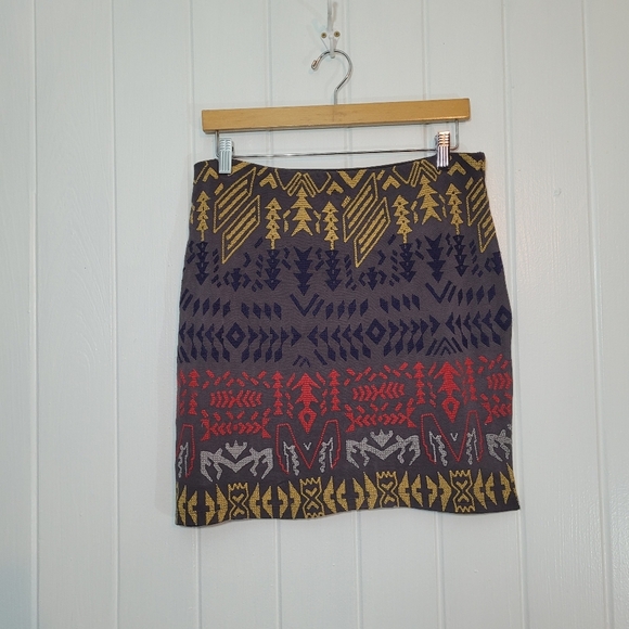 Willow & Clay Womens Size Medium Colorful Aztec Embroidered Pull On Pencil Skirt - Picture 2 of 8